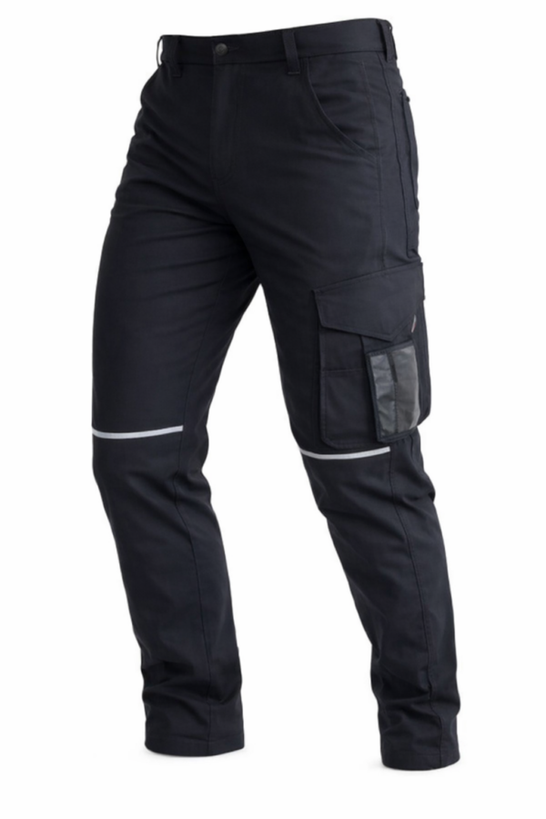 Pantaloni cargo nero con badge Pantalone Stretch-4D